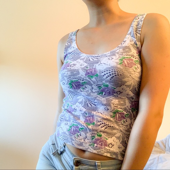 Patterned Tank, Low Back - Picture 1 of 2